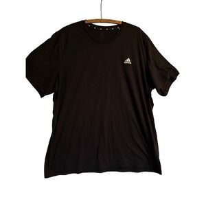 Adidas Womens Black Short Sleeve Crew Neck T Shirt Size 2XL Aeroready Activewear